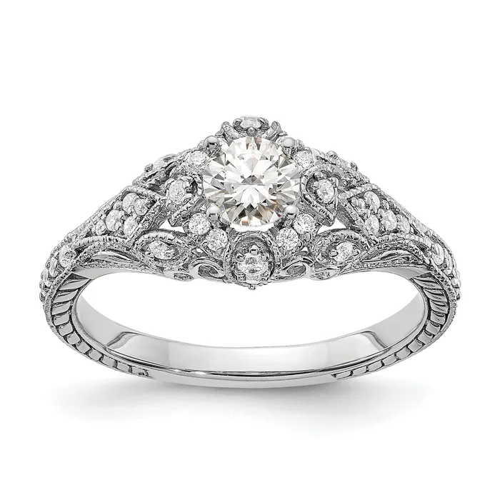 Rings 040ct CZ Solid Real 14k White Gold Engagement Ring Goldia