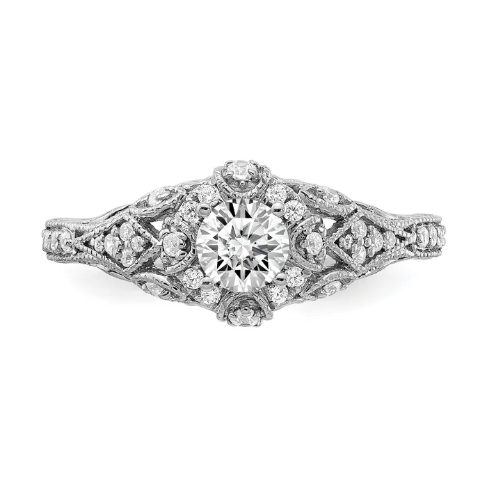 Rings 040ct CZ Solid Real 14k White Gold Engagement Ring Goldia