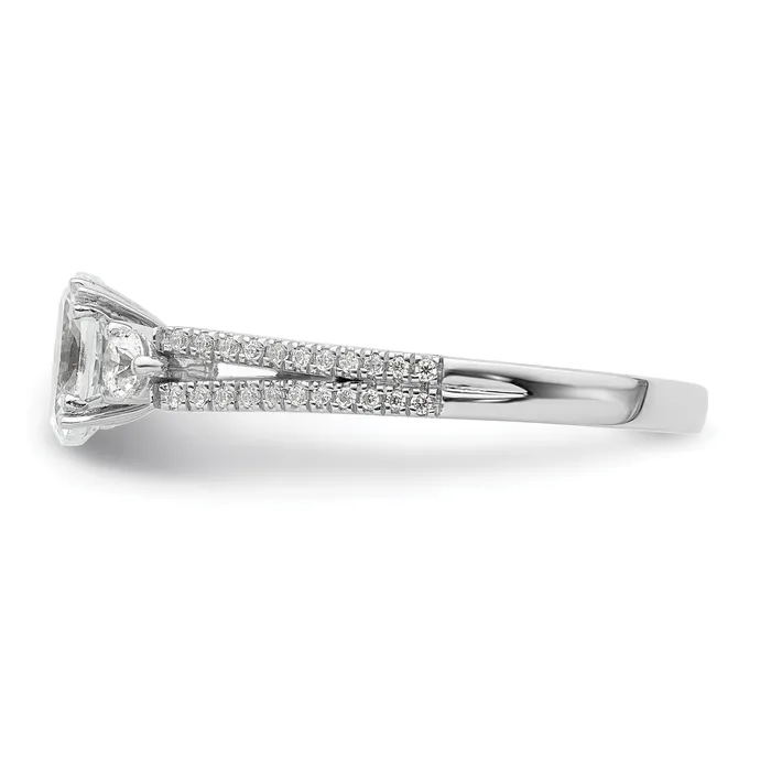 Rings 050ct CZ Solid Real 14k White Polish 3 Stone 12ct Oval Eng Dia Ring Goldia
