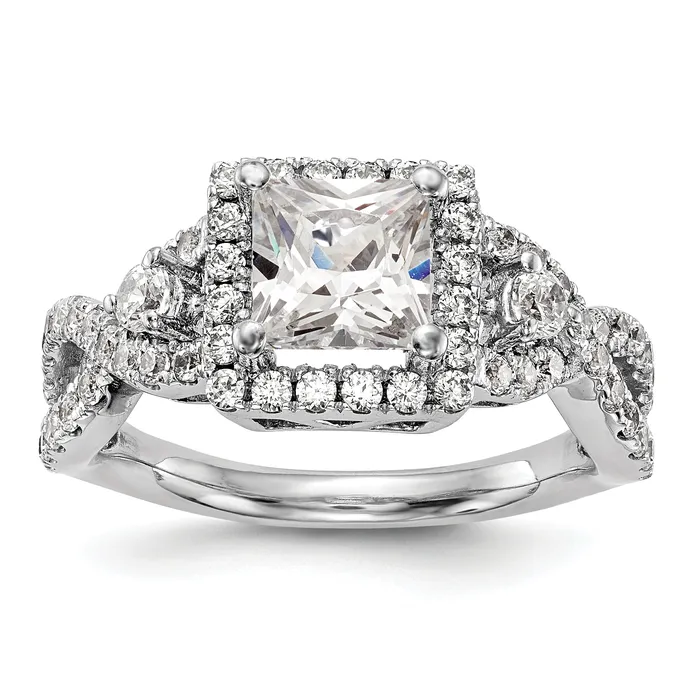 Rings 075ct CZ Solid Real 14K White Gold Princess Cushion Halo Engagement Ring Goldia Rings 075ct CZ Solid Real 14K White Gold Princess Cushion Halo Engagement Ring Goldia