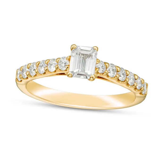 Rings 10 CT TW Certified EmeraldCut Natural Diamond Engagement Ring in Solid 14K Gold II1 Goldia Rings 10 CT TW Certified EmeraldCut Natural Diamond Engagement Ring in Solid 14K Gold II1 Goldia
