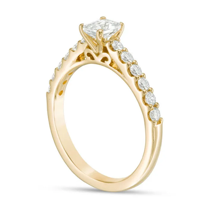 Rings 10 CT TW Certified EmeraldCut Natural Diamond Engagement Ring in Solid 14K Gold II1 Goldia Rings 10 CT TW Certified EmeraldCut Natural Diamond Engagement Ring in Solid 14K Gold II1 Goldia