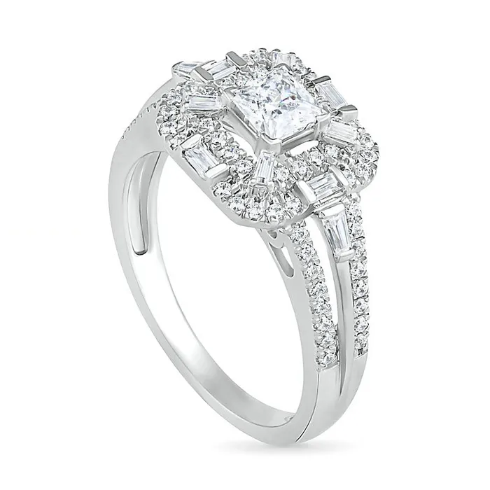 Rings 10 CT TW MultiShape Natural Diamond Double Octagonal Frame Bridal Engagement Ring Set in Solid 10K White Gold Goldia Rings 10 CT TW MultiShape Natural Diamond Double Octagonal Frame Bridal Engagement Ring Set in Solid 10K White Gold Goldia