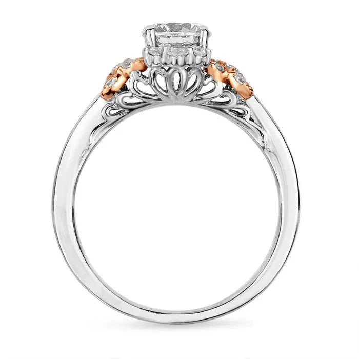 Rings 10 CT TW Natural Diamond X Collar Engagement Ring in Solid 14K TwoTone Gold Goldia Rings 10 CT TW Natural Diamond X Collar Engagement Ring in Solid 14K TwoTone Gold Goldia