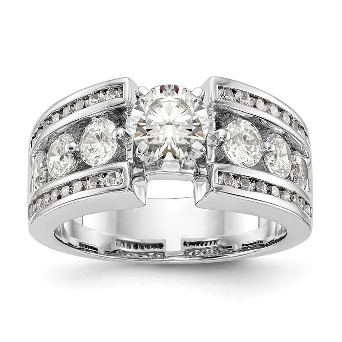 Rings 130ct CZ Solid Real 14K White Gold Peg Set Engagement Ring Goldia Rings 130ct CZ Solid Real 14K White Gold Peg Set Engagement Ring Goldia