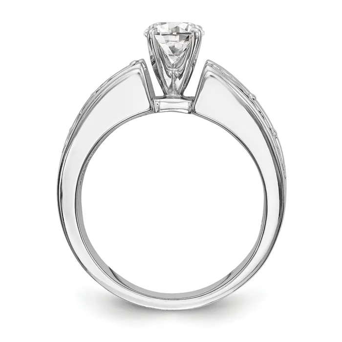 Rings 130ct CZ Solid Real 14K White Gold Peg Set Engagement Ring Goldia