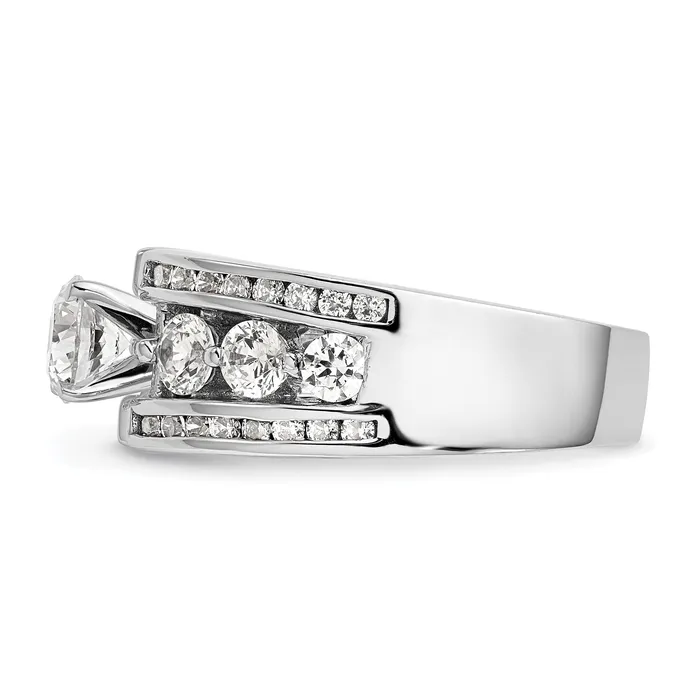 Rings 130ct CZ Solid Real 14K White Gold Peg Set Engagement Ring Goldia