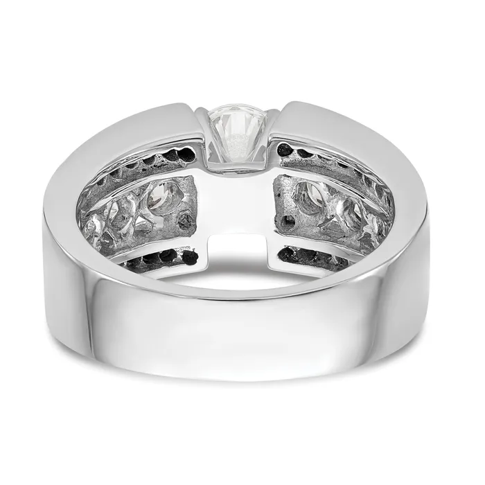 Rings 130ct CZ Solid Real 14K White Gold Peg Set Engagement Ring Goldia