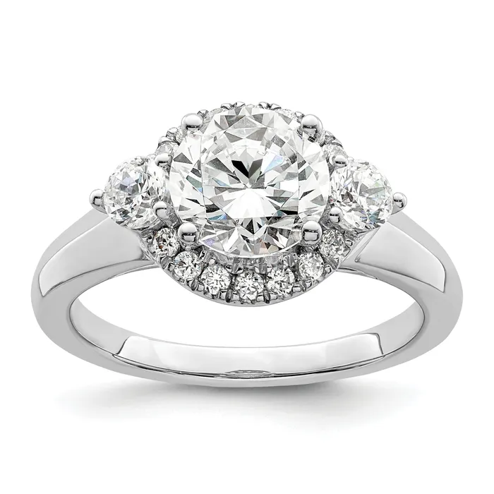 Rings 14k White Gold 12 Ct Lab Grown Diamond VSSI G 1 12 Ct Center Round Three Stone Engagement Ring Goldia Rings 14k White Gold 12 Ct Lab Grown Diamond VSSI G 1 12 Ct Center Round Three Stone Engagement Ring Goldia