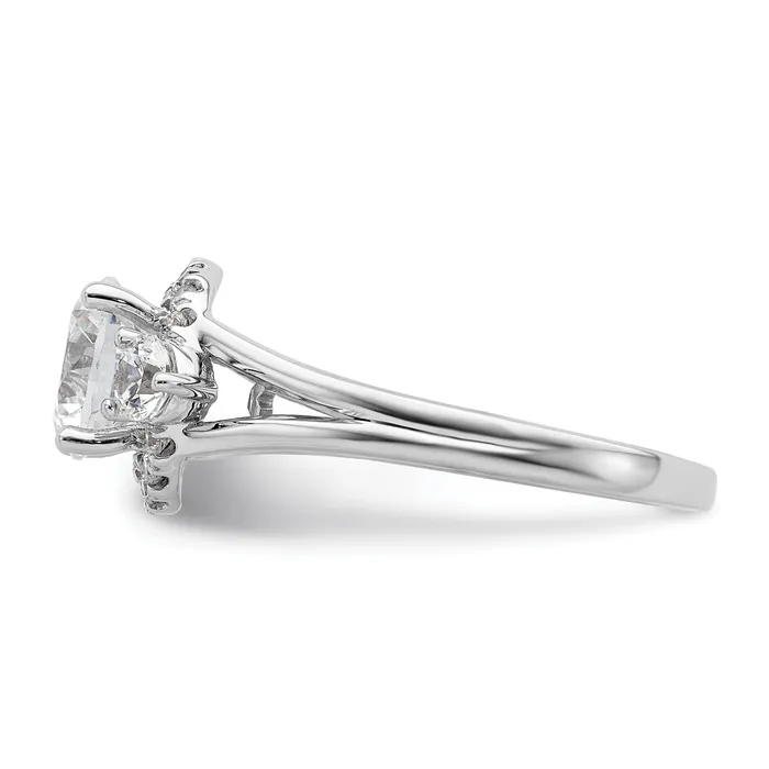 Rings 14k White Gold 12 Ct Lab Grown Diamond VSSI G 1 12 Ct Center Round Three Stone Engagement Ring Goldia