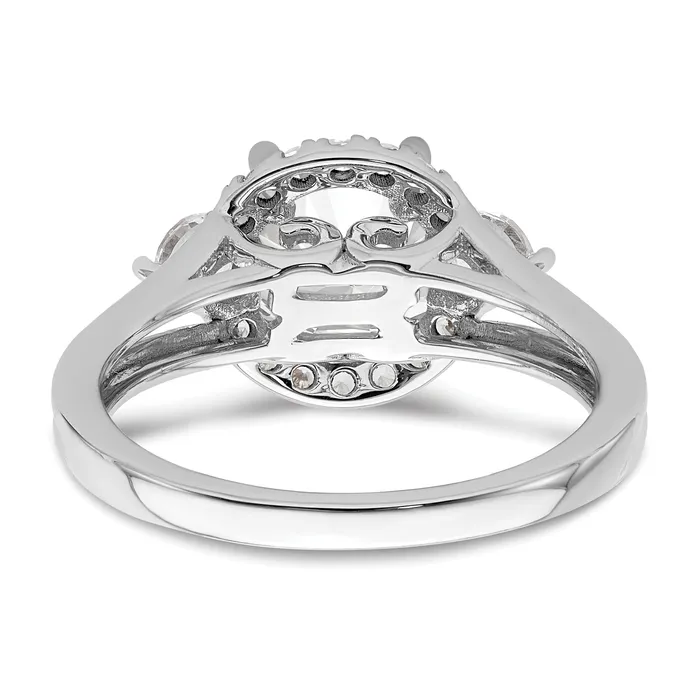 Rings 14k White Gold 12 Ct Lab Grown Diamond VSSI G 1 12 Ct Center Round Three Stone Engagement Ring Goldia