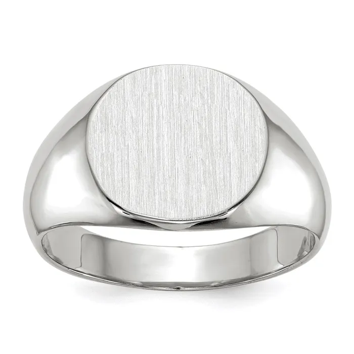 Rings 14k White Gold 125x135mm Closed Back Mens Signet Ring Goldia