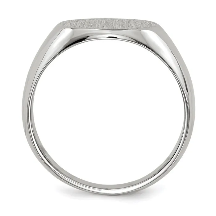 Rings 14k White Gold 125x135mm Closed Back Mens Signet Ring Goldia