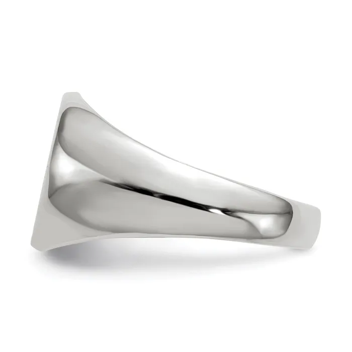 Rings 14k White Gold 125x135mm Closed Back Mens Signet Ring Goldia