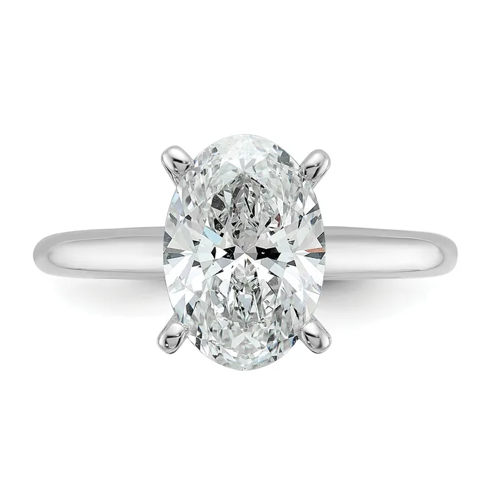 Rings 14k White Gold 2 12 Ct Lab Grown Diamond VSSI G Oval Solitare Engagement Ring Goldia