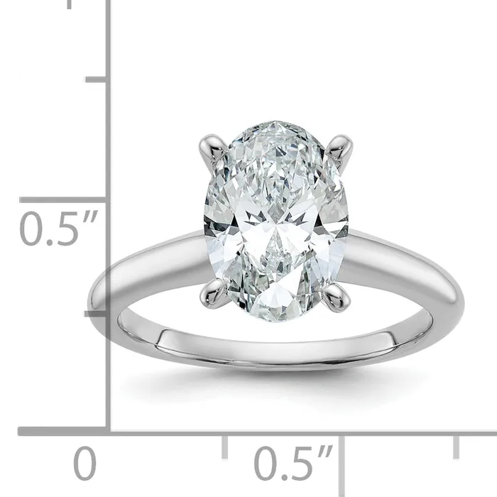 Rings 14k White Gold 2 12 Ct Lab Grown Diamond VSSI G Oval Solitare Engagement Ring Goldia
