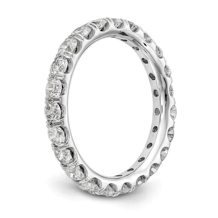 Rings 14k White Gold 2 Ct Lab Grown Diamond VSSI G Shared Prong Eternity Band Ring Goldia
