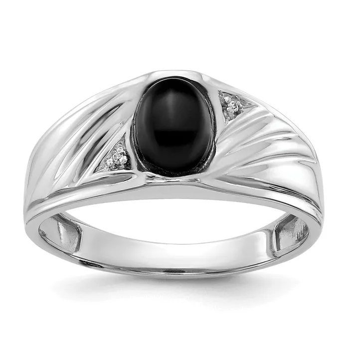 Rings 14k White Gold AAA Real Diamond mens ring Goldiacom