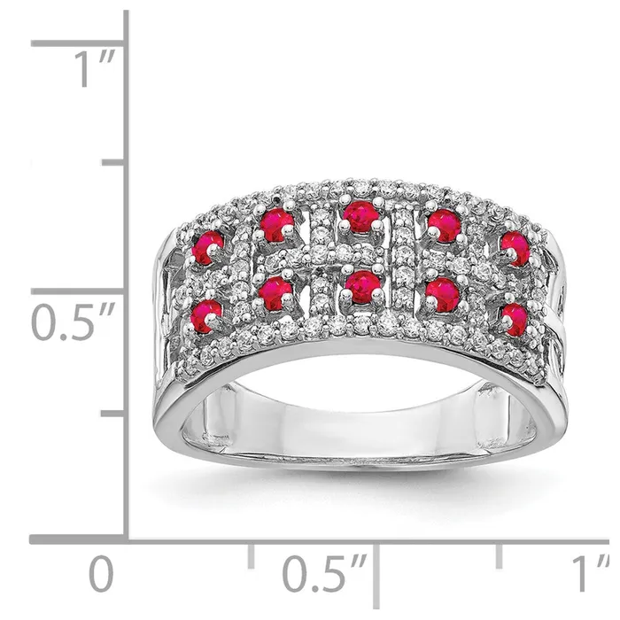 Rings 14k White Gold Real Diamond u0026 Ruby Fancy Ring Goldia