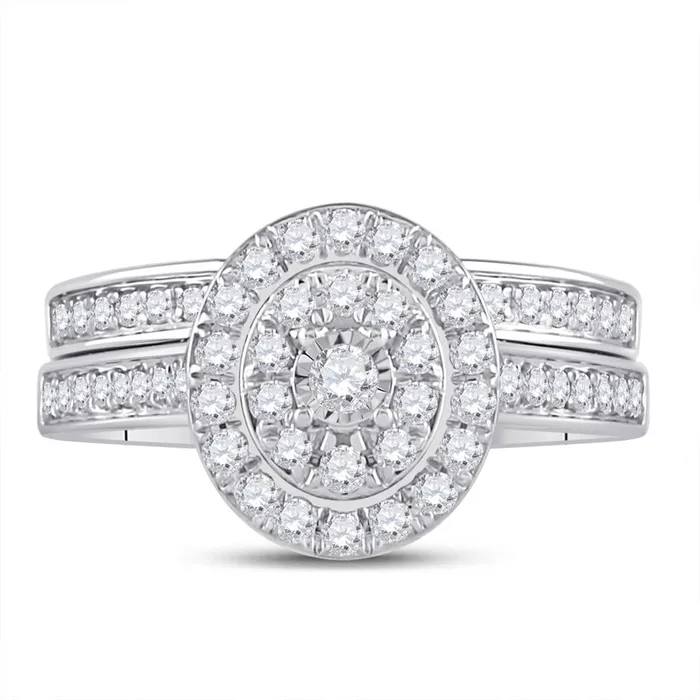 Rings 14k White Gold Round Diamond Bridal Wedding Ring Set 12 Cttw gndatlanta Rings 14k White Gold Round Diamond Bridal Wedding Ring Set 12 Cttw gndatlanta
