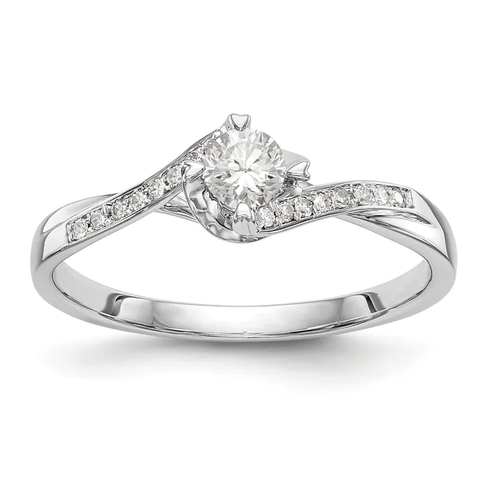 Rings 14K White Gold Simulated Diamond PromiseEngagement Ring Goldiacom