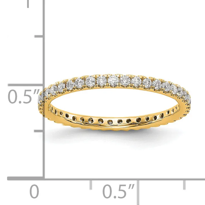 Rings 14k Yellow Gold 12 Ct Lab Grown Diamond VSSI G Shared Prong Eternity Band Ring Goldia