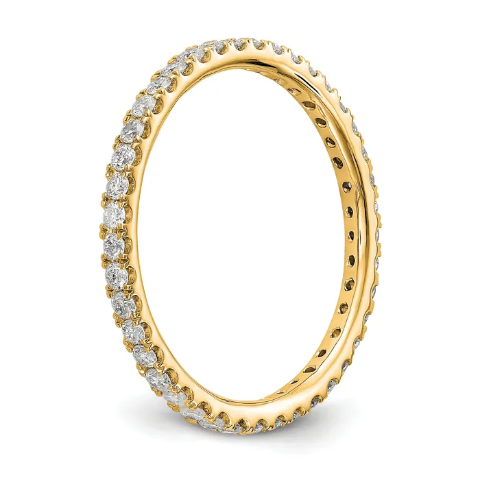 Rings 14k Yellow Gold 12 Ct Lab Grown Diamond VSSI G Shared Prong Eternity Band Ring Goldia