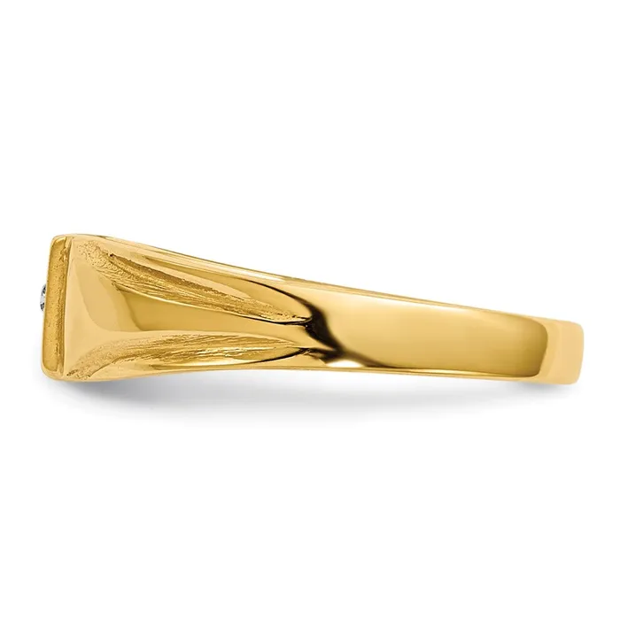 Rings 14k Yellow Gold Childs VS Diamond Closed Back Signet Ring Goldia