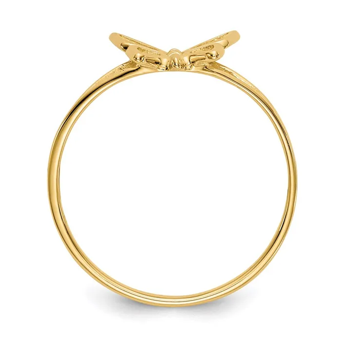 Rings 14K Yellow Gold Childrens Butterfly Ring Goldia