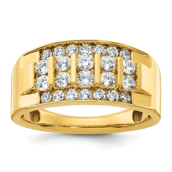 Rings 14k Yellow Gold Mens 11 carat Diamond Complete Ring Goldia