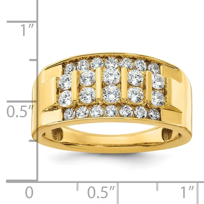 Rings 14k Yellow Gold Mens 11 carat Diamond Complete Ring Goldia