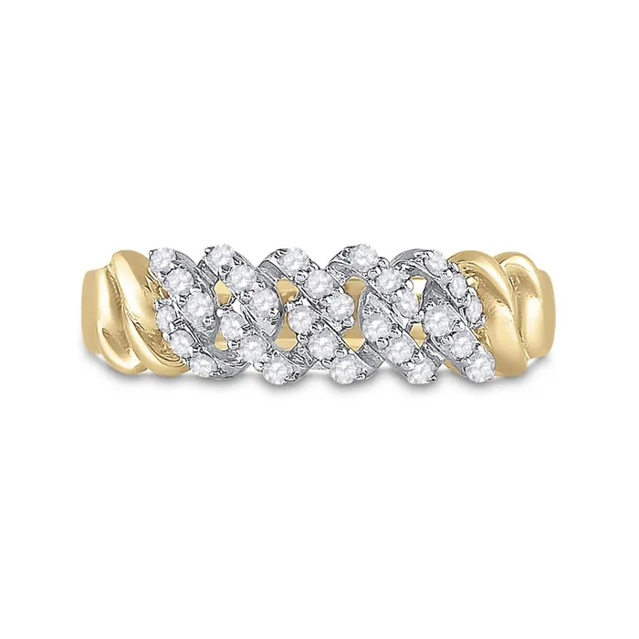Rings gndatlanta 10k Yellow Gold Round Diamond Band Ring 38 Cttw