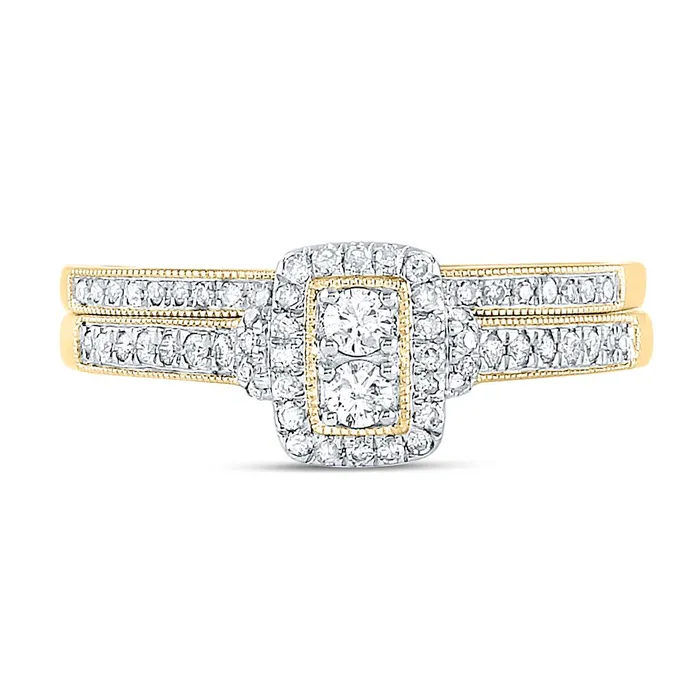Rings gndatlanta 10k Yellow Gold Round Diamond Bridal Wedding Ring Set 13 Cttw