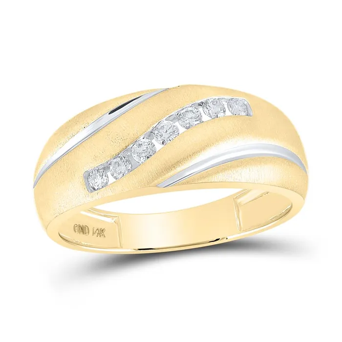 Rings gndatlanta 10k Yellow Gold Round Diamond Single Row Band Ring 14 Cttw Rings gndatlanta 10k Yellow Gold Round Diamond Single Row Band Ring 14 Cttw
