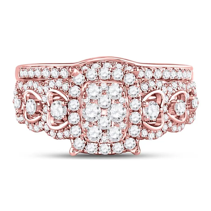 Rings gndatlanta 14k Rose Gold Round Diamond Bridal Wedding Ring Set 78 Cttw Rings gndatlanta 14k Rose Gold Round Diamond Bridal Wedding Ring Set 78 Cttw