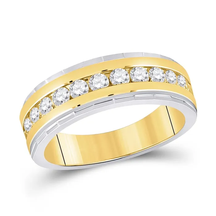 Rings gndatlanta 14k Twotone Gold Round Diamond Wedding MachineSet Band Ring 1 Ctw Rings gndatlanta 14k Twotone Gold Round Diamond Wedding MachineSet Band Ring 1 Ctw