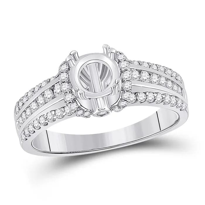 Rings gndatlanta 14k White Gold Round Diamond 12 Ct Rd Center Bridal SemiMount Ring 58 Cttw Rings gndatlanta 14k White Gold Round Diamond 12 Ct Rd Center Bridal SemiMount Ring 58 Cttw