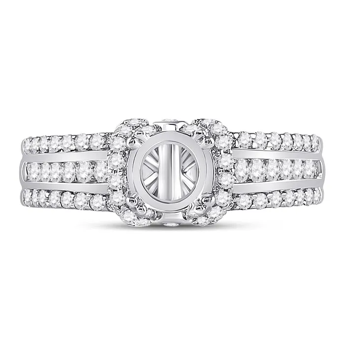 Rings gndatlanta 14k White Gold Round Diamond 12 Ct Rd Center Bridal SemiMount Ring 58 Cttw