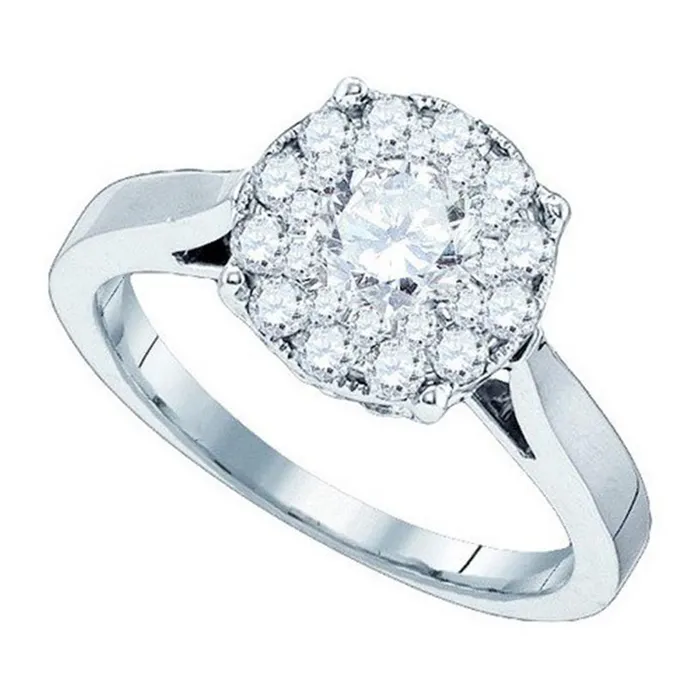 Rings gndatlanta 14k White Gold Round Diamond Solitaire Bridal Engagement Ring 12 Cttw Rings gndatlanta 14k White Gold Round Diamond Solitaire Bridal Engagement Ring 12 Cttw