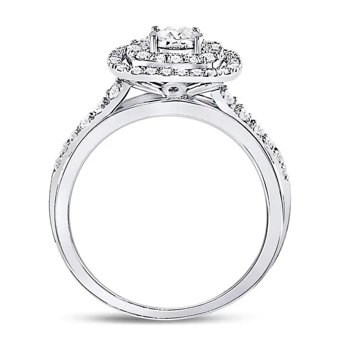 Rings gndatlanta 14k White Gold Round Diamond Solitaire Bridal Engagement Ring 12 Cttw