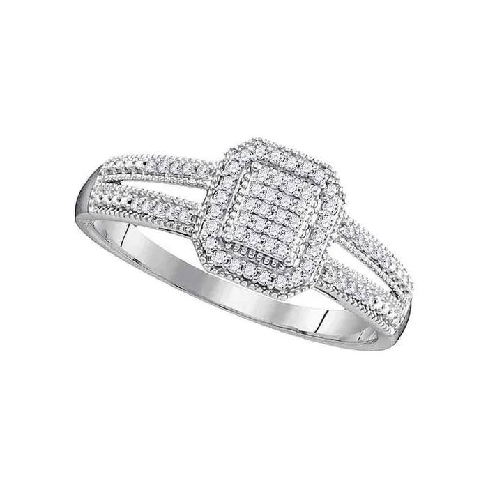 Rings gndatlanta 14k White Gold Round Diamond Square Cluster Ring 16 Cttw Rings gndatlanta 14k White Gold Round Diamond Square Cluster Ring 16 Cttw