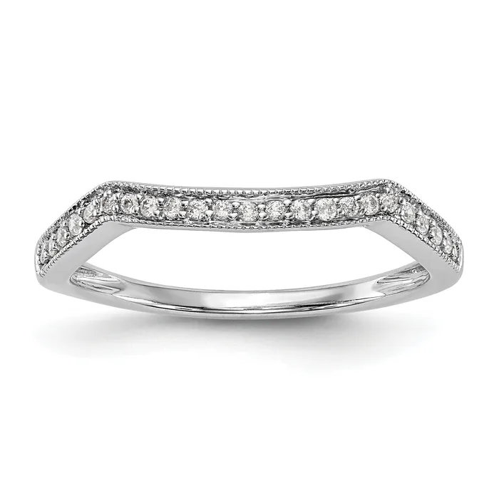Rings Goldia 011ct CZ Solid Real 14K White Gold Wedding Wedding Band Ring