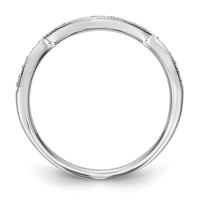 Rings Goldia 011ct CZ Solid Real 14K White Gold Wedding Wedding Band Ring
