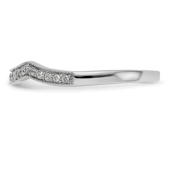 Rings Goldia 011ct CZ Solid Real 14K White Gold Wedding Wedding Band Ring