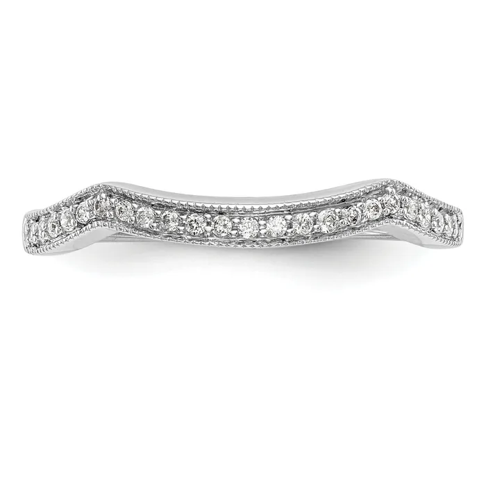Rings Goldia 011ct CZ Solid Real 14K White Gold Wedding Wedding Band Ring