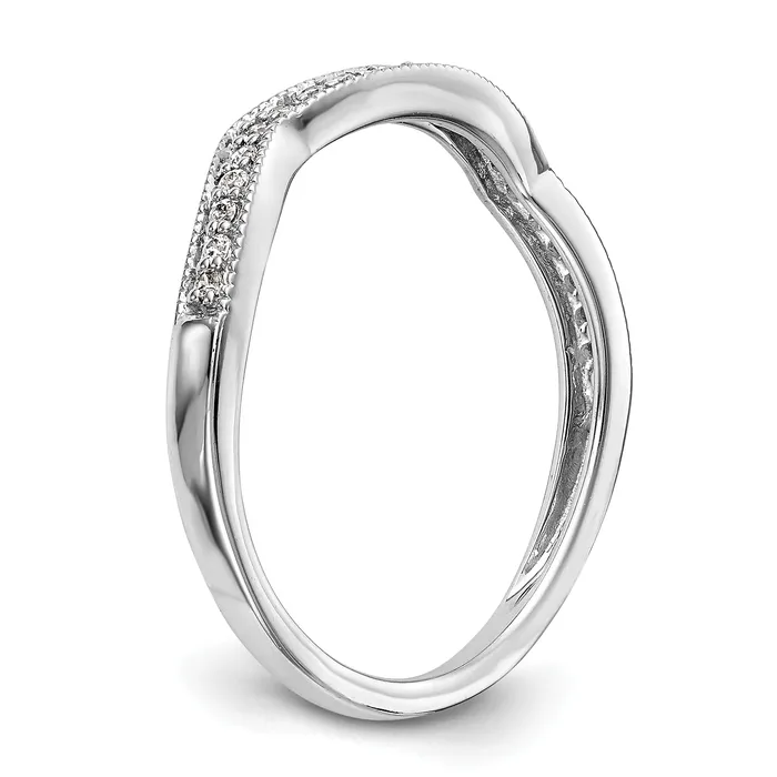 Rings Goldia 011ct CZ Solid Real 14K White Gold Wedding Wedding Band Ring