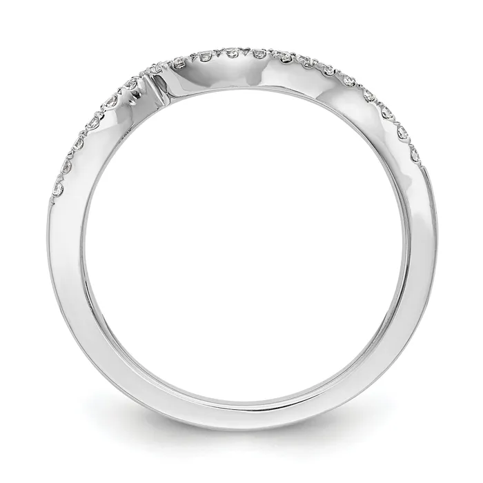 Rings Goldia 014ct CZ Solid Real 14K White Gold Contoured Wedding Wedding Band Ring