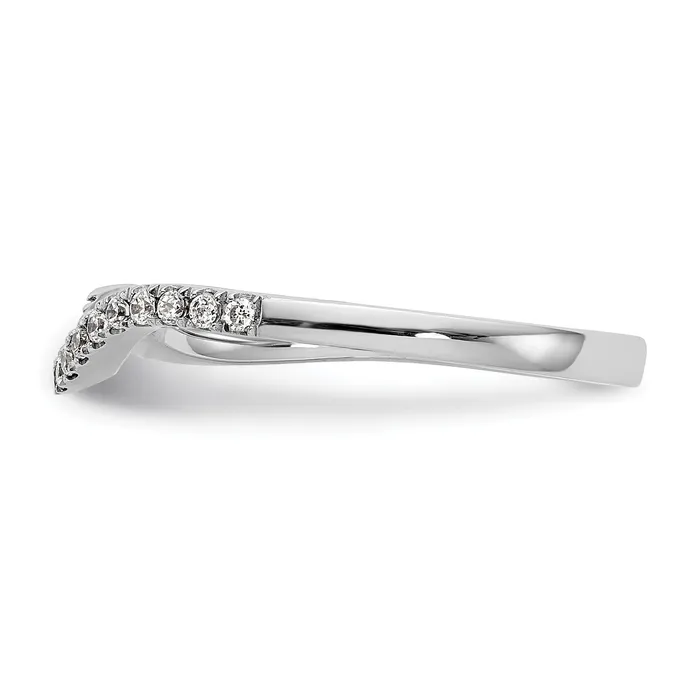 Rings Goldia 014ct CZ Solid Real 14K White Gold Contoured Wedding Wedding Band Ring