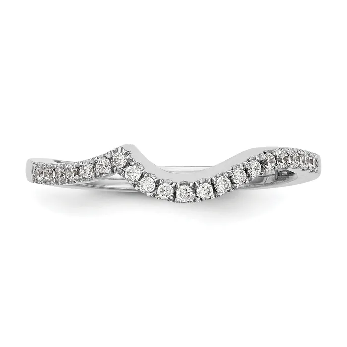 Rings Goldia 014ct CZ Solid Real 14K White Gold Contoured Wedding Wedding Band Ring