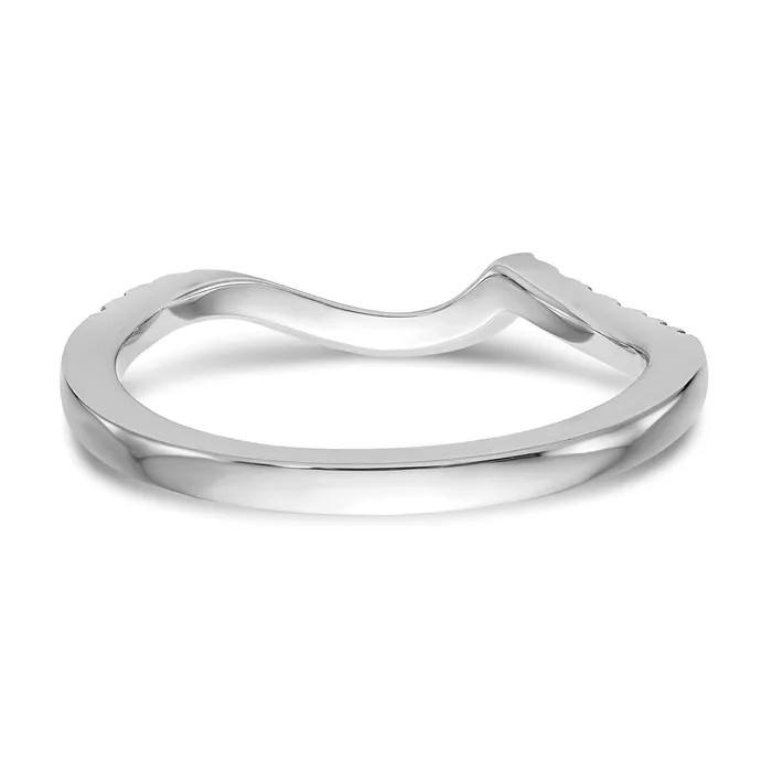 Rings Goldia 014ct CZ Solid Real 14K White Gold Contoured Wedding Wedding Band Ring
